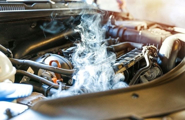 car engine over heat with smoke